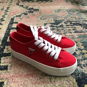 Platform canvas sneakers